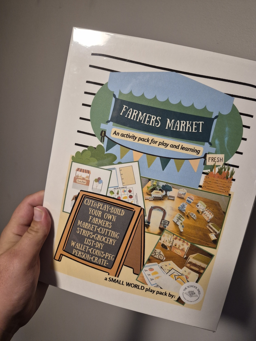 NEW Small Shop School Shed Farmers Market Pretend Educational Play Pack
